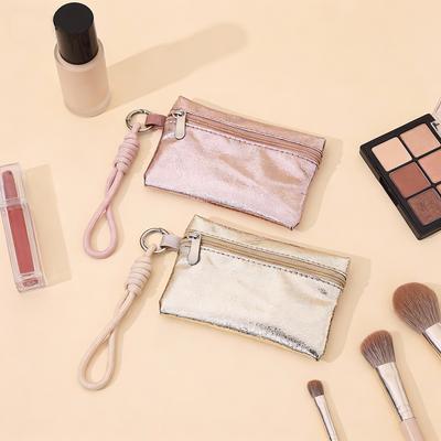 Airfriend Shiny Makeup Bag Small Personalized Lipstick Pouch Travel Square Makeup Bag Luxury Mini Pouch Waterproof Cosmetic Bag