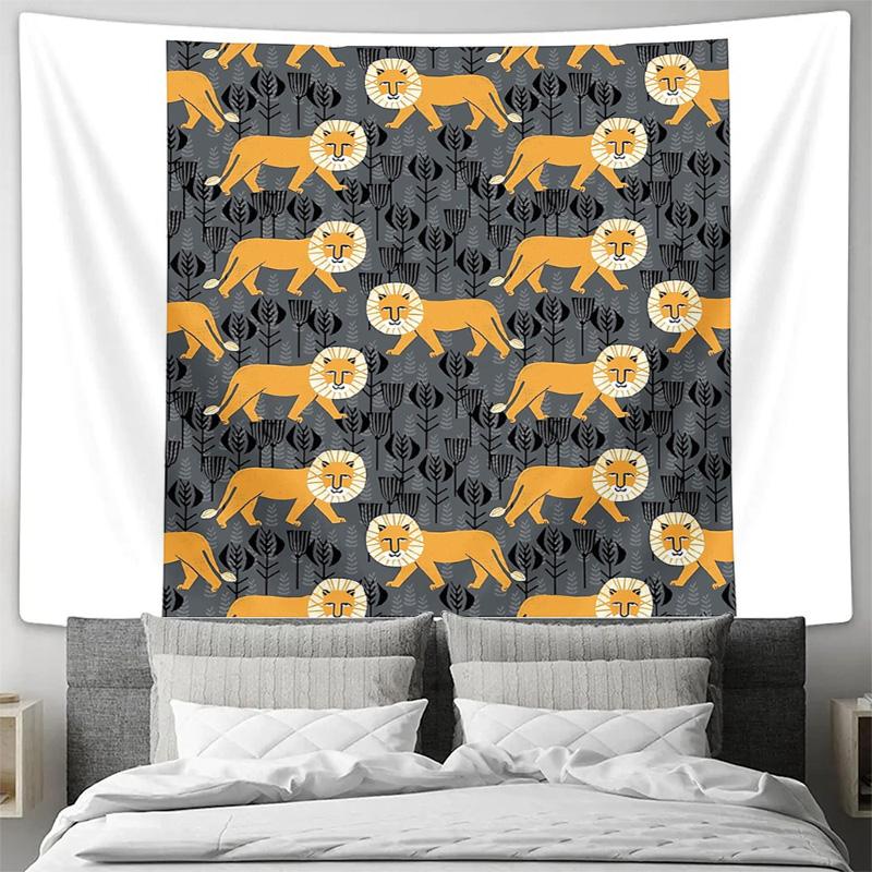 Boho Tapestry Wall Hanging Nature Forest Animals Deer Fox Woodland Aesthetic Room Decor Home Dorm Room Living Room