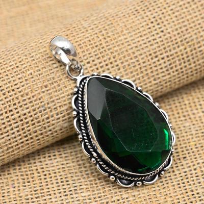 Chrome Diopside Gemstone Handmade 925 Sterling Silver Jewelry Gorgeous Pendant For Her
