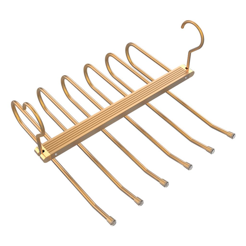 6 In 1 Trouser Hangers Magic Multi Layer Aluminium Alloy Pants Storage Rack 360 Rotatable Foldable Protable Cloth Pants Hangers