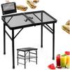 Folding Camping Table, Extendable Garden Table, 50x30x21