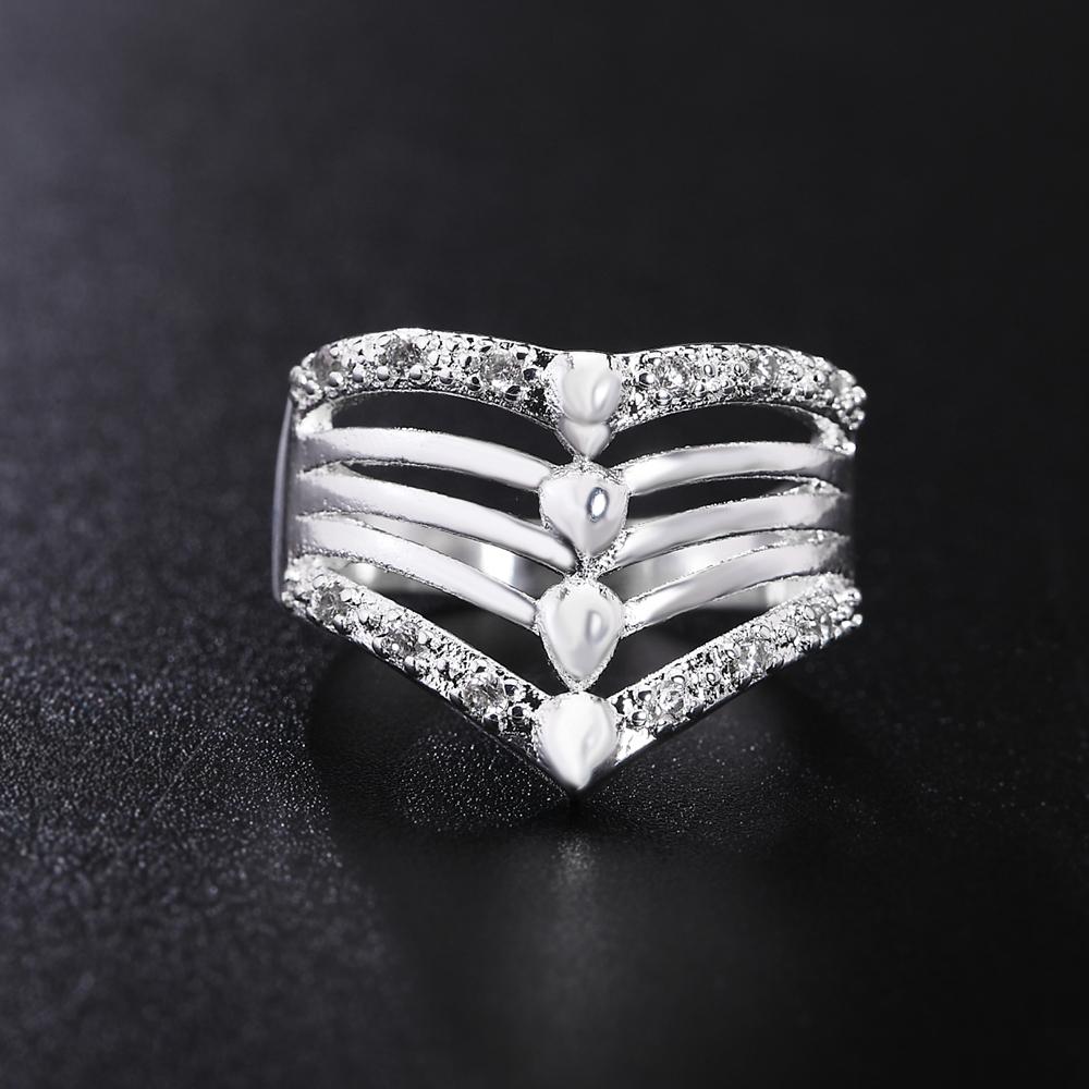 925 Sterling Silver AAA Zircon Crystal Ring, Fashionable Wedding Jewelry
