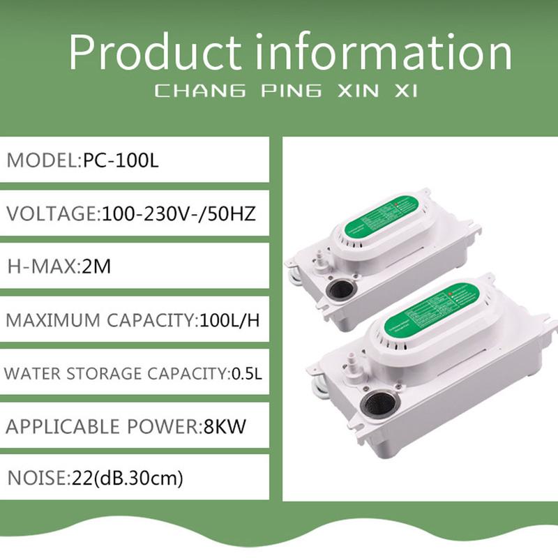 Kondensatpumpe Automatisch HLK Hebeentfernung Ablauf 100L/H Durchfluss mit 500ml Tank für Luftentfeuchter 100‑230V
