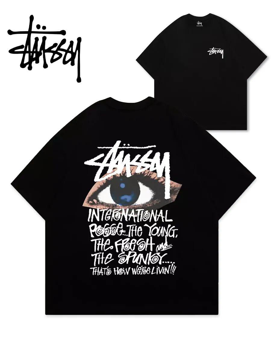 

Свободная хлопковая футболка с принтом Stüssy L