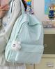 Schoolbag Pink Simple Backpack Female Student Schoolbag Large Capacity Japanese Ins Wind Backpack Cute Plush Pendant Versatile