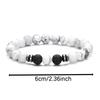 4PCS 8mm Men's Natural Stone Beads Bracelet Set Tiger Eye Volcanic White Turquoise