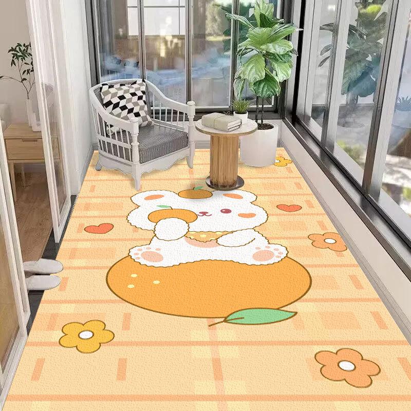 Waterproof, Non-Slip PVC Balcony Floor Mat: Scrubbable, Sun-Proof, Cut-to-Fit, Easy-Clean Kitchen or Bay Window Carpet.