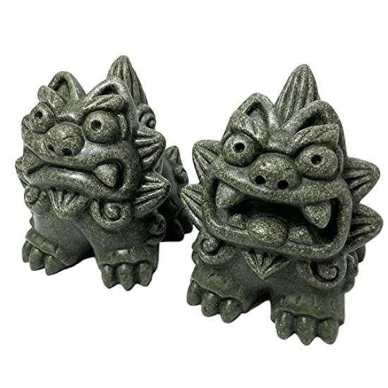 Okinawa souvenir Shisa for Ganju Shisa figurine, mini, entrance, pair, (large)
