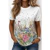 Women's T Shirt Print Floral Graphic Plants Bohemia Hawaiian Stylish Short Sleeve Crew Neck Round Regular Tops Casual Daily