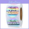 500pcs Laser Colorful Rainbow Thank You Purchase Stickers For Commercial Decoration