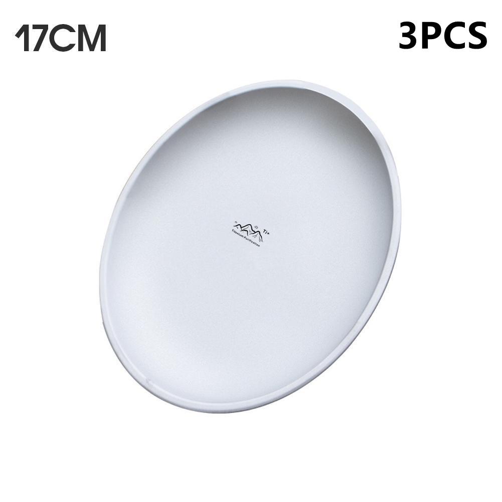 1/3Pcs Titanium Purification Plate Ultra Lightweight Portable Safe Circular Dining Hiking Picnic Barbecue Home Outdoor Cookware