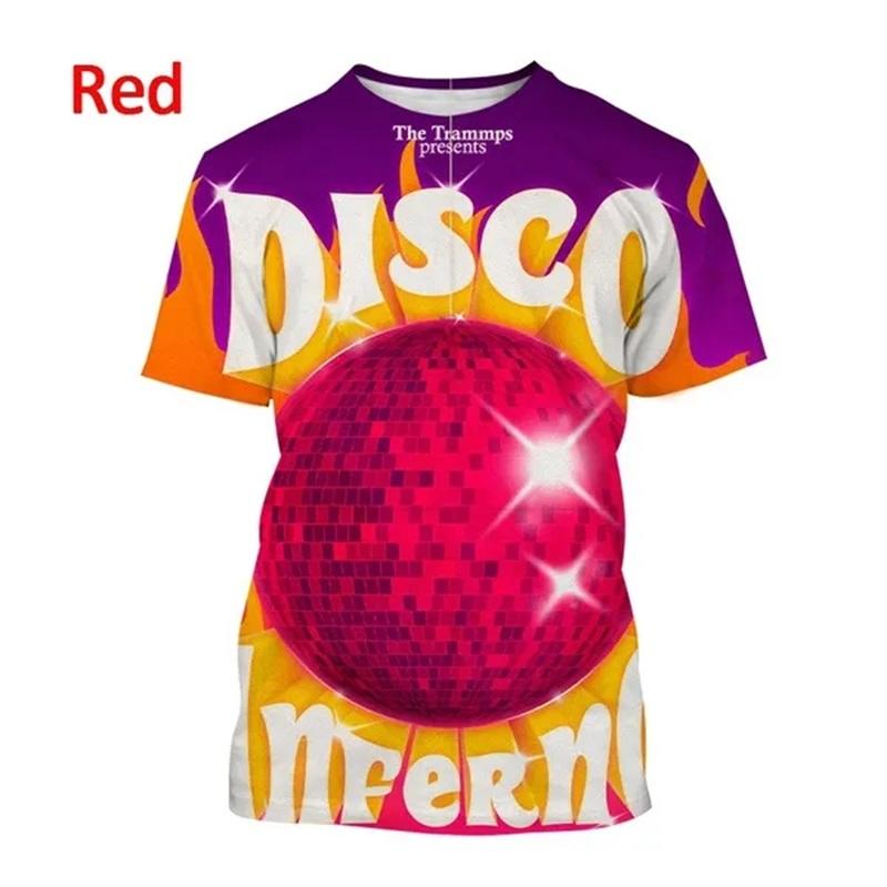New Party Disco Ball Print Tshirt Short Sleeved O Neck Plus Size T Shirt For Men Women Casual Cool Hip-hop Streetwear Tee Tops