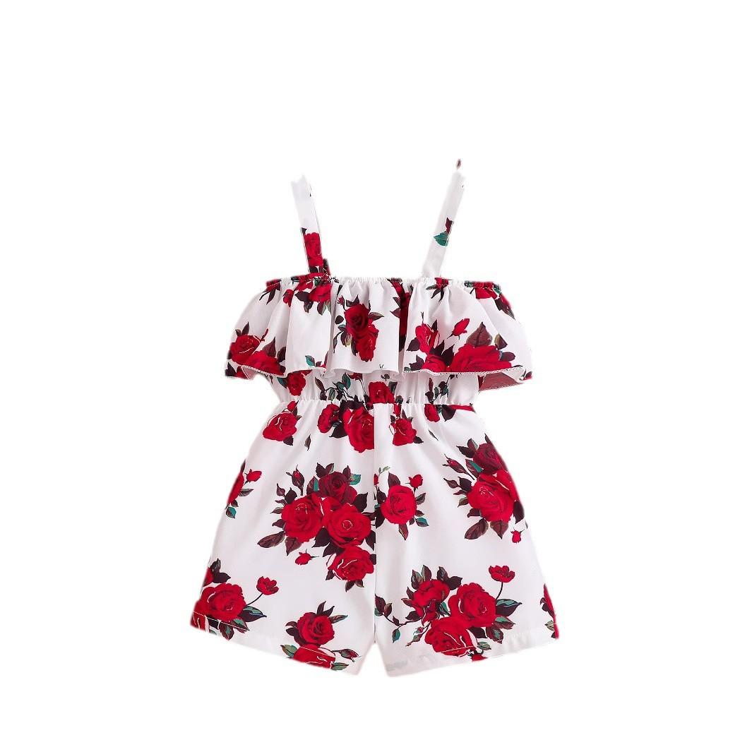 

Модный красный комбинезон для девочек 2025 года, милый детский комбинезон для лета 100cm кирпич красный