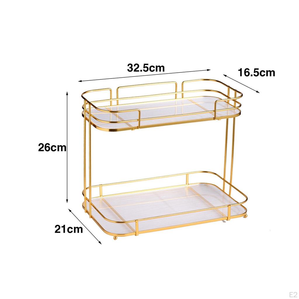 2 Tier Countertop Counter Tray Storage Plates Specialty Multipurpose Makeup Organizer