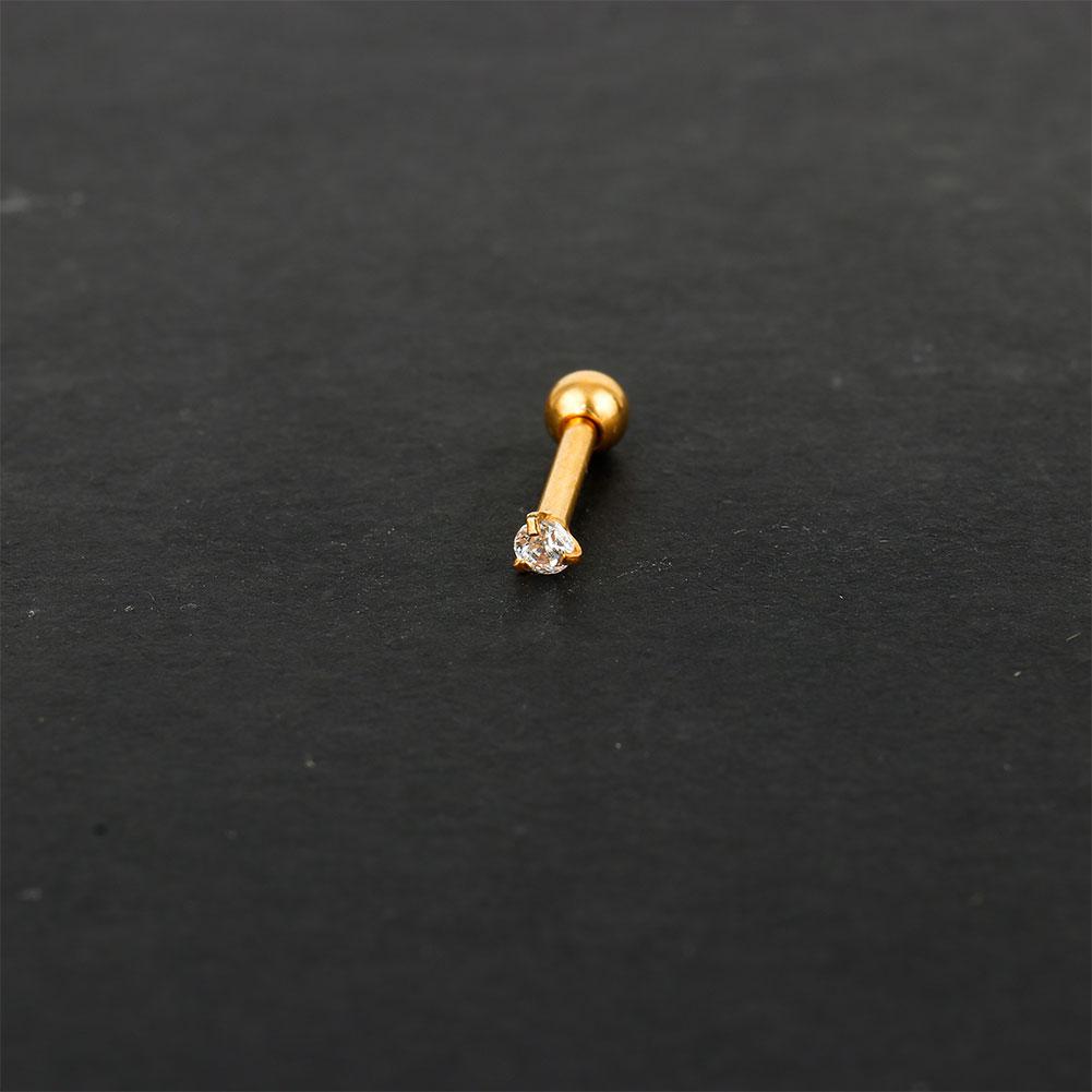 9 Farben Mode CZ 3 Prong Tragus Knorpel Edelstahl Ohrstecker Kristall Zirkon Ohrringe Piercing Schmuck