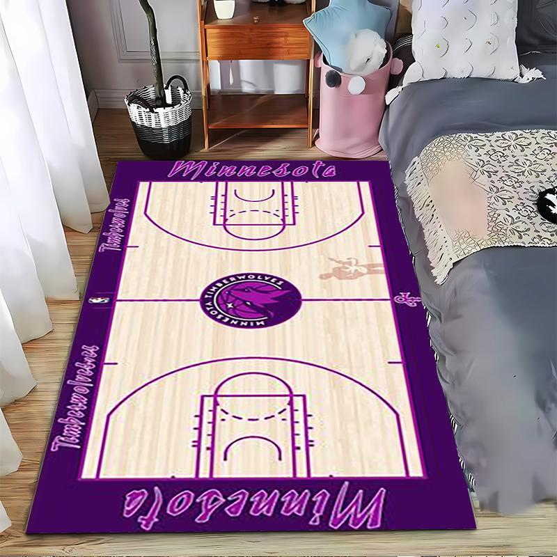 Basketball Court Carpet with Minnesota Timberwolves Logo, Purple Theme  Suitable for use as an anti-slip for living room bedroom sofas 40x60cm( 15x23in )