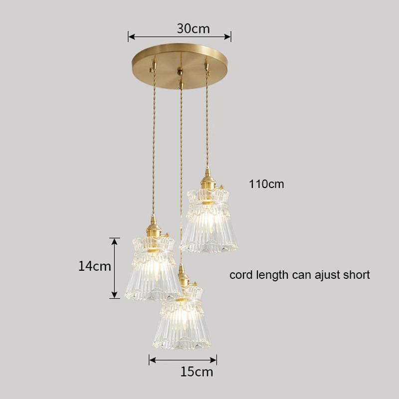 Ceiling Luminaire LED Pendant Lamp Home Decor Living Room Bedroom Kitchen Copper Glass Hanging Light Fixtures Chandelier Ceiling