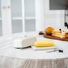Modern Ceramic Butter Storage Box Dishwasher Safe Easy Cleaning Surfaces Ceramic Texture Perfect for Home Dining Table