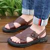 Herren Sommer Strand Hausschuhe Outdoor erste Schicht Rindsleder Mode rutschfeste Sandalen atmungsaktive Mode vielseitige Hausschuhe