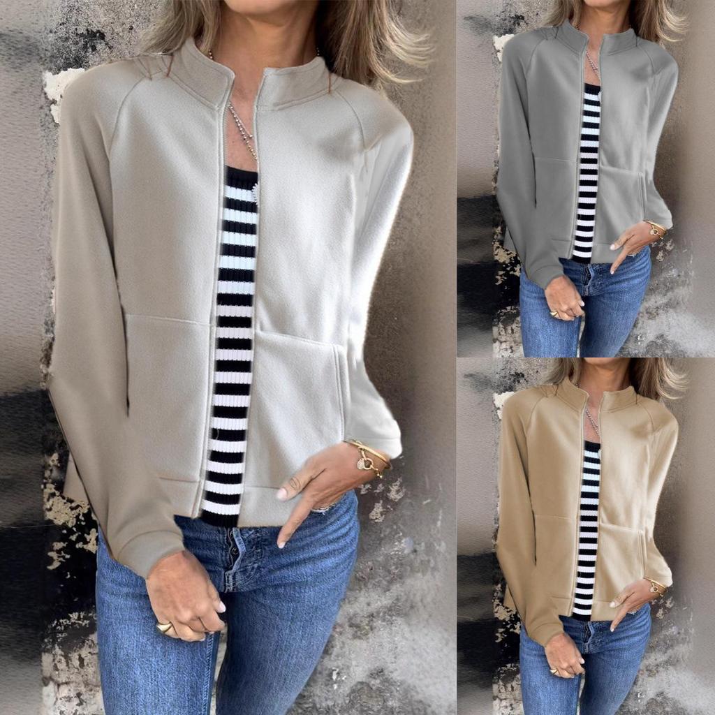 2025 Spring Women's Solid Color Patchwork Collar Pullover