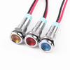 1Pcs 6Mm Flat Head Led Metal Indicator Light Waterproof Signal Light 12V 24V 220V With Red Yellow Blue Green And White Lines