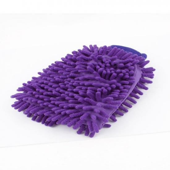 Purple Chenille Microfiber Washing Glove for Car Dusting Cleaning Mitt Mittens