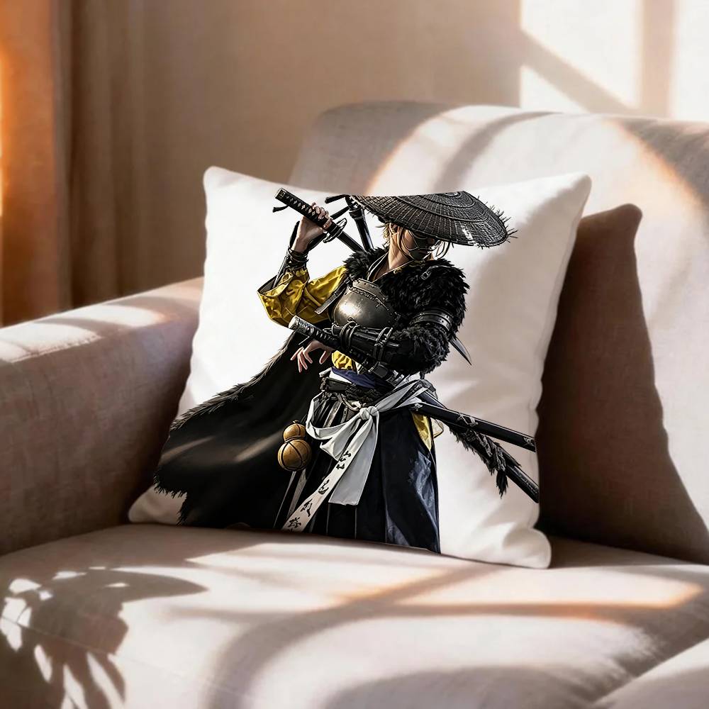 Game Character AAtsu Ghost Of Yotei Pillow Case Pattern Printed Pillowcase For Living Room Sofa Cushion Cover