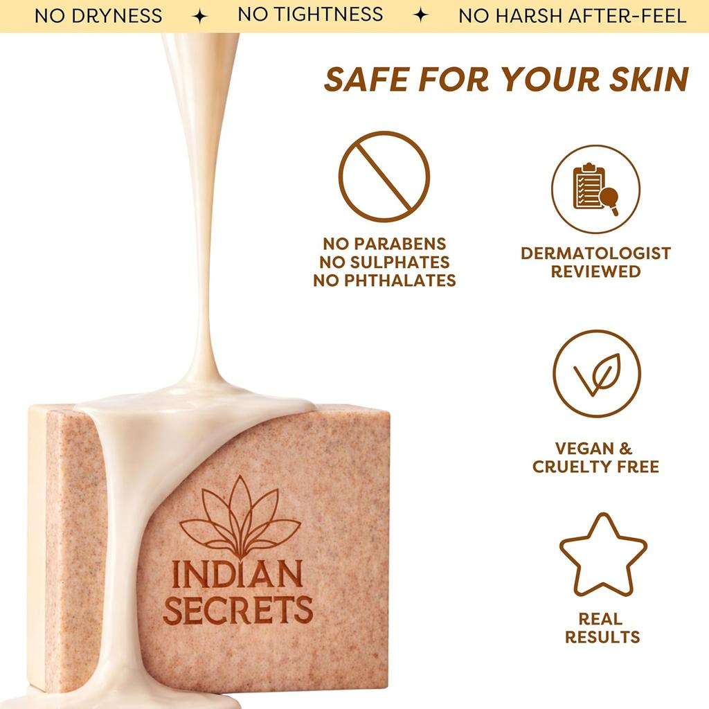 Scrub Soap with Hyaluronic Acid & Coconut Milk – Moisturizing Body Soap for Soft Skin Coconut Milk - 110g/3.88Oz Each (Pack of 3)