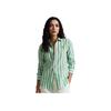 Polo Striped Button-Up Long Sleeve Shirt Women Shirts Green 211970691-009