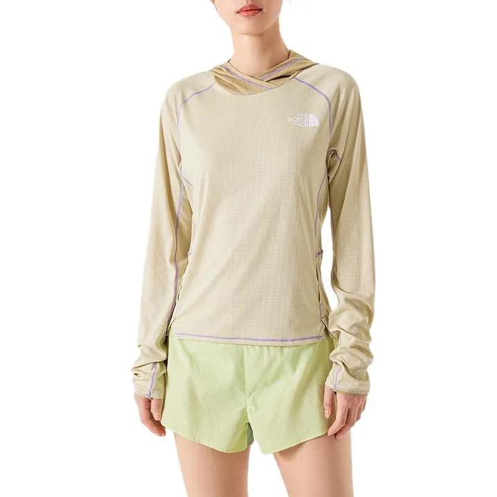 THE NORTH FACE Women's Summer LT Sun Hoodie Sweatshirt Women's Beige Yellow (Unisex) Sweatshirts NF0A85YS PV6