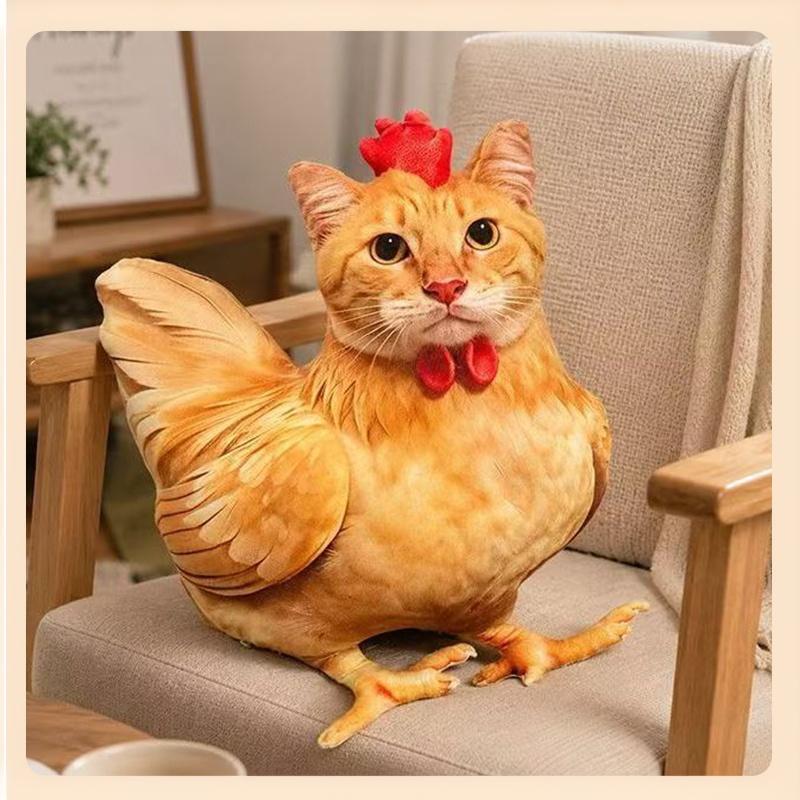 Kreatives Katzen-Hühnchen-förmiges Plüschtier Weiche flauschige Stoffpuppe Nicht reizendes Gewebe Perfekt für Wohnkultur Babyparty-Geschenkoption