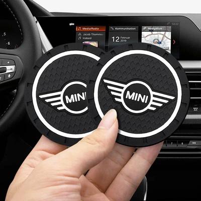 For Mini Car-Styling PVC Car Non-slip Coaster Mat Water Cup Pad For Mini Cooper One S JCW R55 R56 R60 F55 F56 Countryman Aut