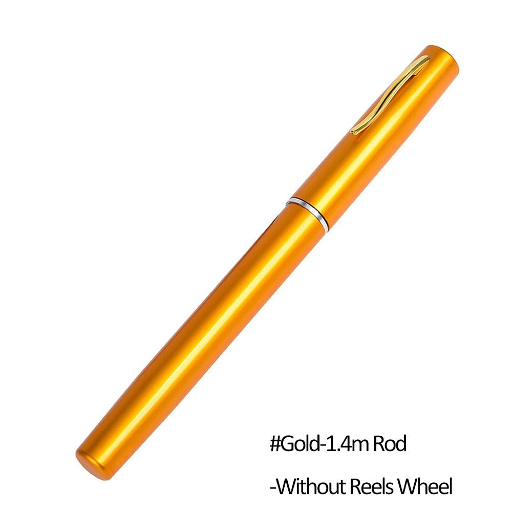 Mini Telescopic Fishing Rod Portable Pocket Fishing Pole 1/1.2/1.4/1.6M Pen Shape Folded Fishing Rod Without Reels Wheel