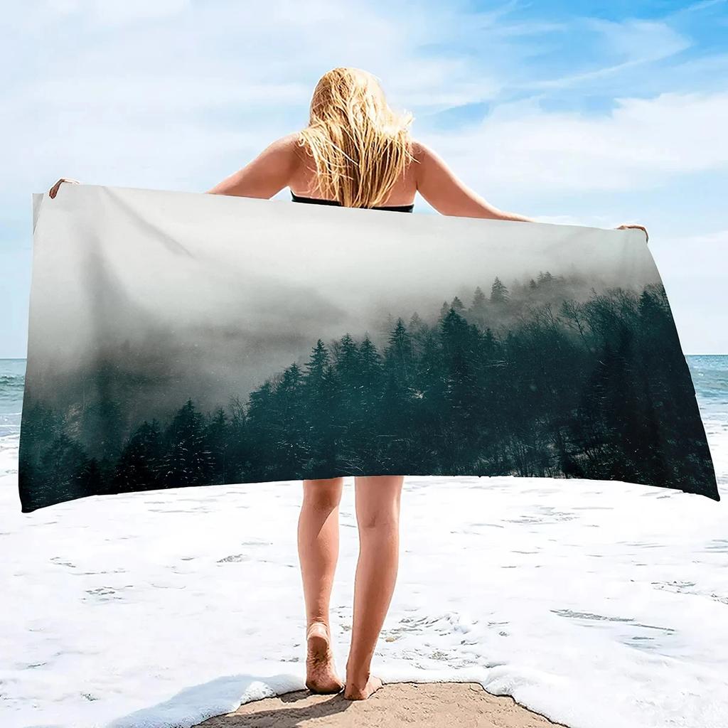 Mystery Forest Beach Towel Tree Bath Towel Bathroom Travel Sport Kitchen Hand Towels Microfiber Shower Quick Dry Swimming Cover