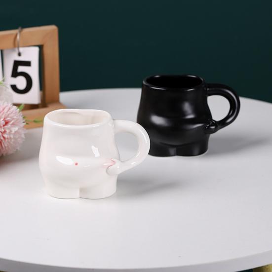 Caneca de café com barriga gorda 320ml Caneca de cerâmica fofa Engraçada feita à mão Café da manhã Xícaras de chá Novidade