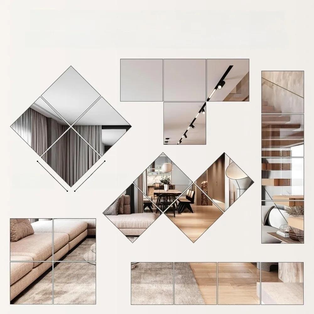 1pc Self Adhesive Acrylic Mirror Sheet Shatterproof 1.6mm Thick Non Glass Mirror Stickers Simple DIY Craft