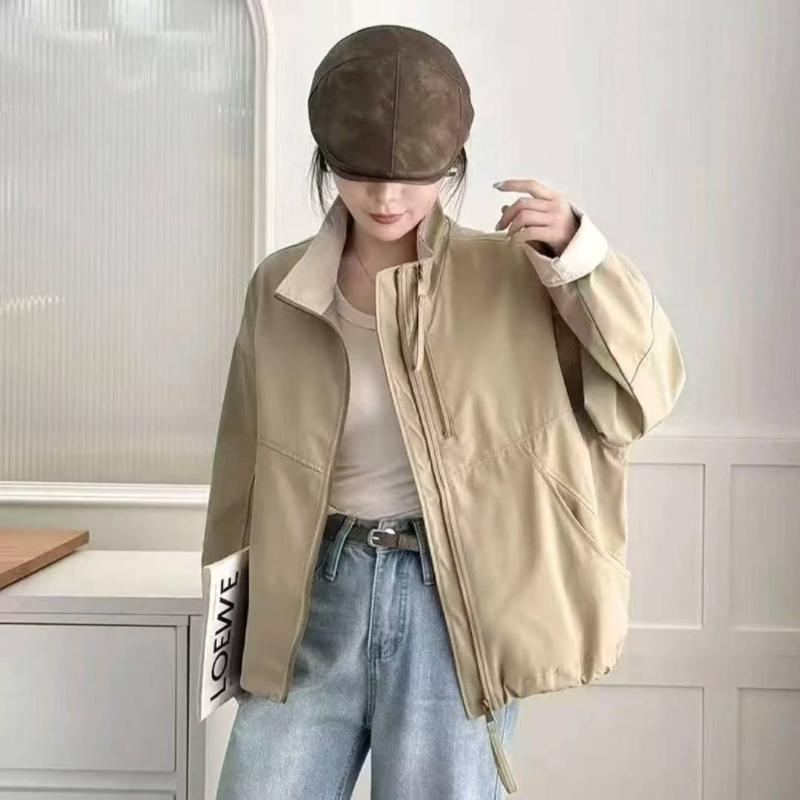 Koreanische Modische Kurze Einfarbige Stehkragen Damen Freizeit Vielseitige Wolljacke Vielseitiger Lockerer Lässiger Stil