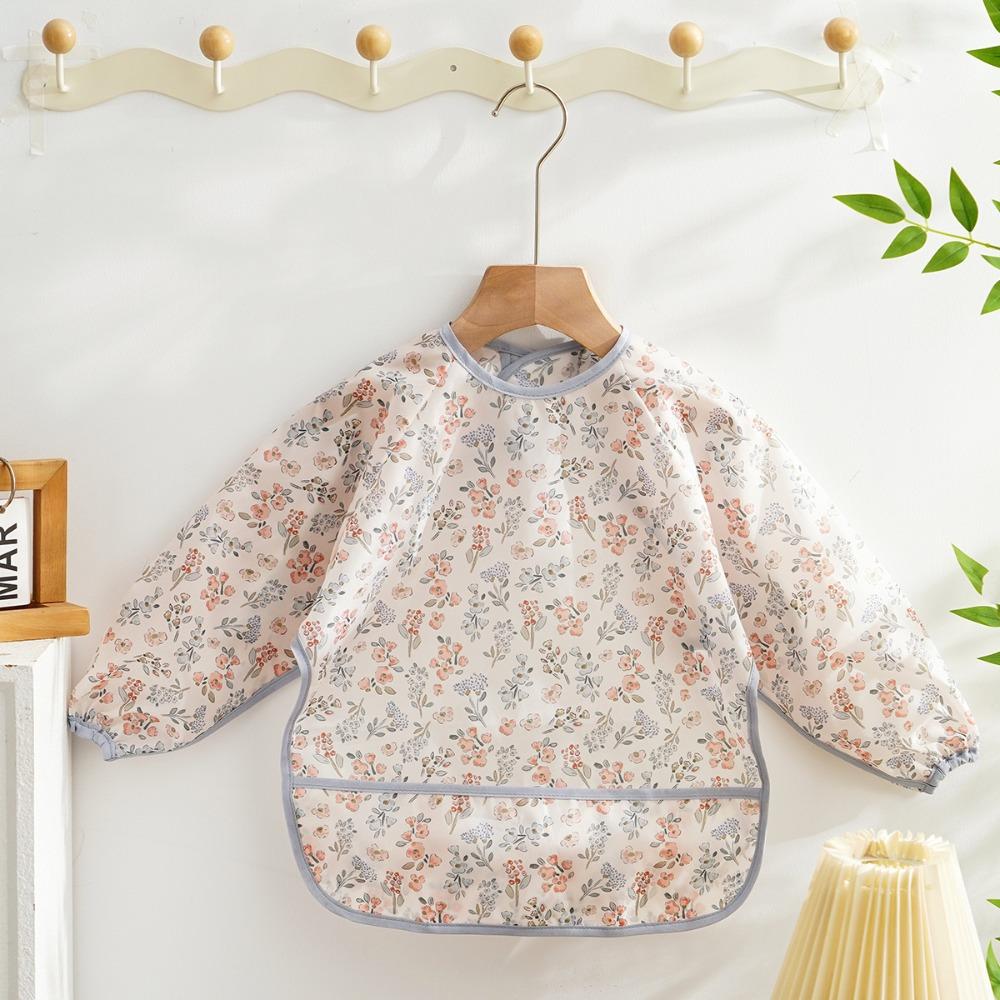 Washable Feeding Bib Long Sleeve Wash-Free Eating Bibs Portable Coveralls Bibs  Easy To Clean