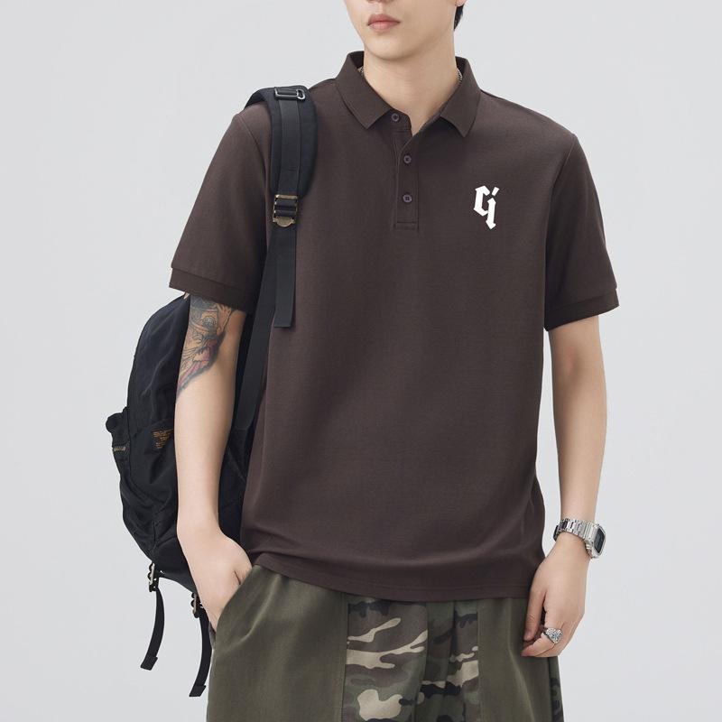 Summer Thin Three-dimensional Silicone Printed Short-sleeved POLO Shirt Men's T-shirt Top