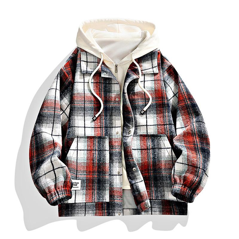 Frühlings- und Herbstferien Zwei Kapuzenjacken, Herren-Plaidmantel