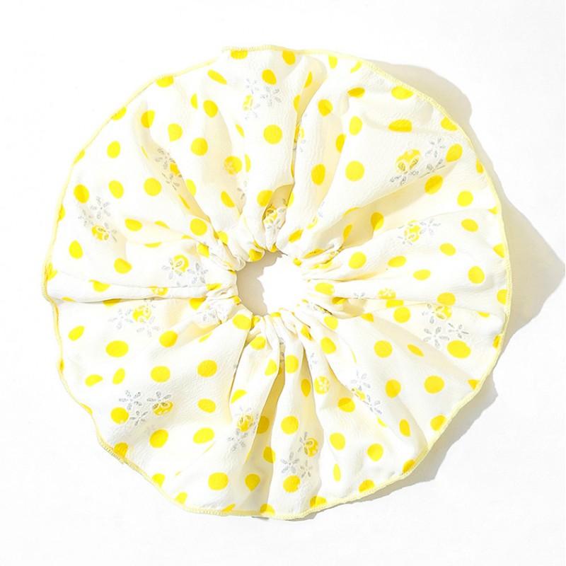 25cm Oversized Polka Dot Hair Tie Women Korean Style Mesh Scrunchie Bow Headband Accessory Ponytail Sweet Minimalist