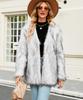 Casual short collar women's imitation fur jacket top made of fur