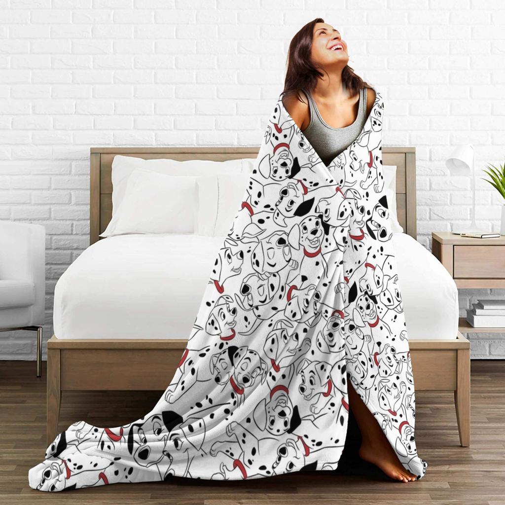 101 Dalmatians Cute DOG Pattern Blanket Anime Wool Vintage Warm Throw Blankets for Home Restaurant  Winter