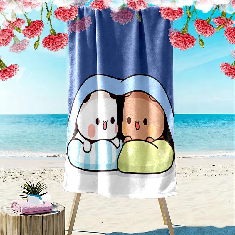 Bubu Dudu Print Beach Towel, Large Soft Quick Dry Towel for Beach Camping Swimming