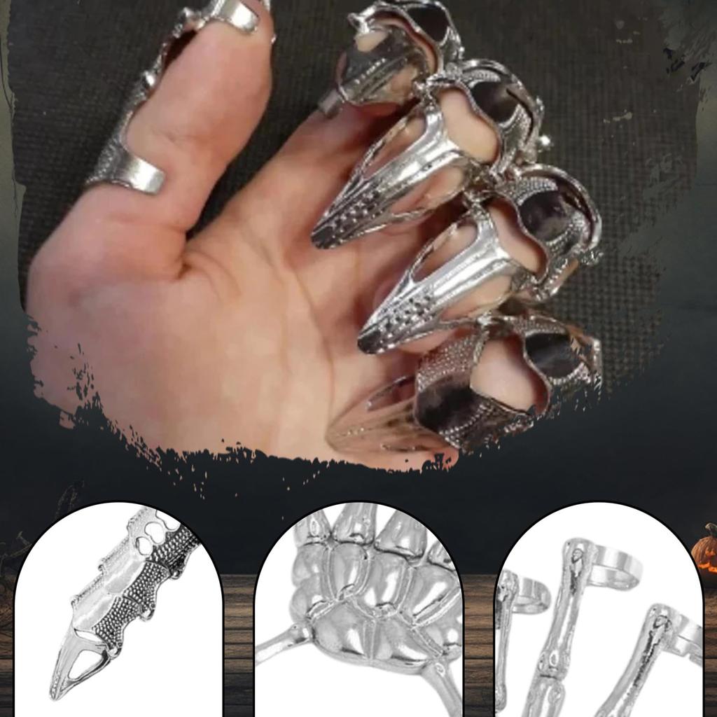 Skeleton Hand Bracelet, Skeleton Punk Hand Bracelet, Easter Skeleton Hands Black, Skeleton Ring Hand, Full Finger Rings, Wristband Hand Chain