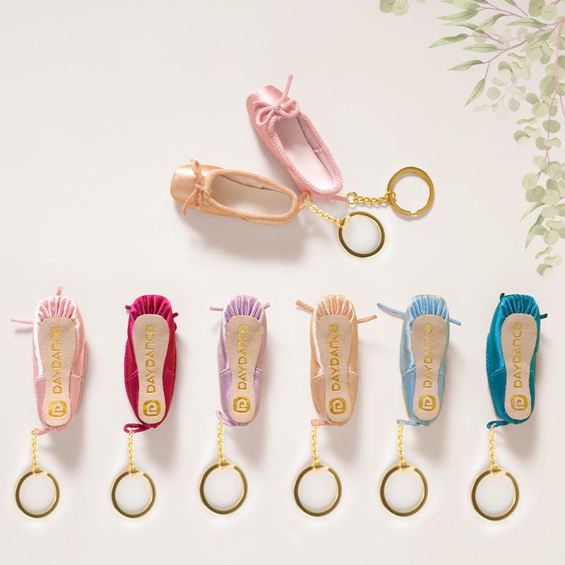 Handmade Mini Ballet Pointe Shoe Keychain - Cute Female Dance Bag Ornament