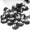 50 pcs Polymer Clay Animal & Fruit Style Mixed Color Flat Round Beads for DIY Bracelet Jewelry