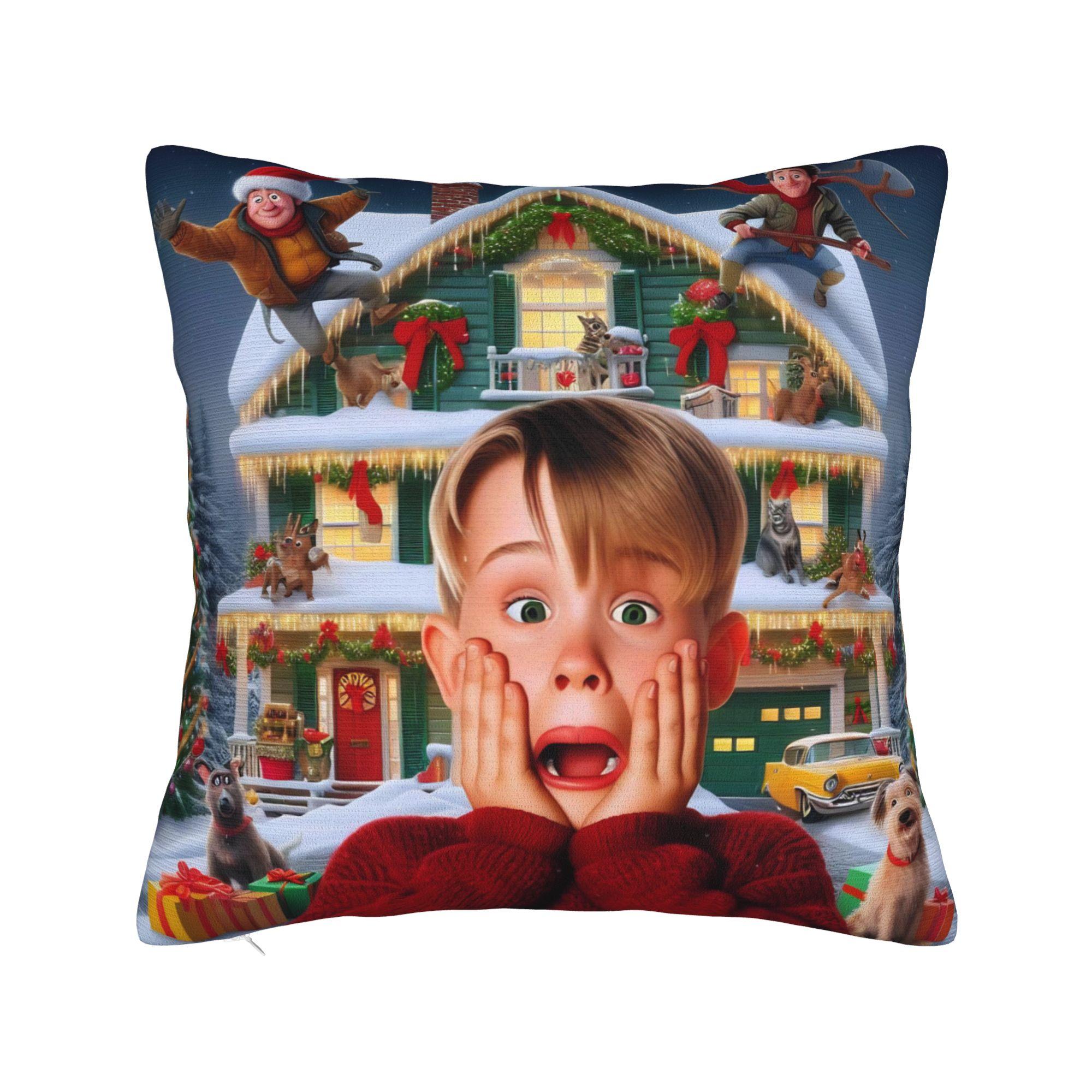 

Home Alone Christmas Comedy Film Pillow Cover Merch Soft Cushion Cover Decorative Pillow Case Cover Bedroom Multi Size 20x20Inch
