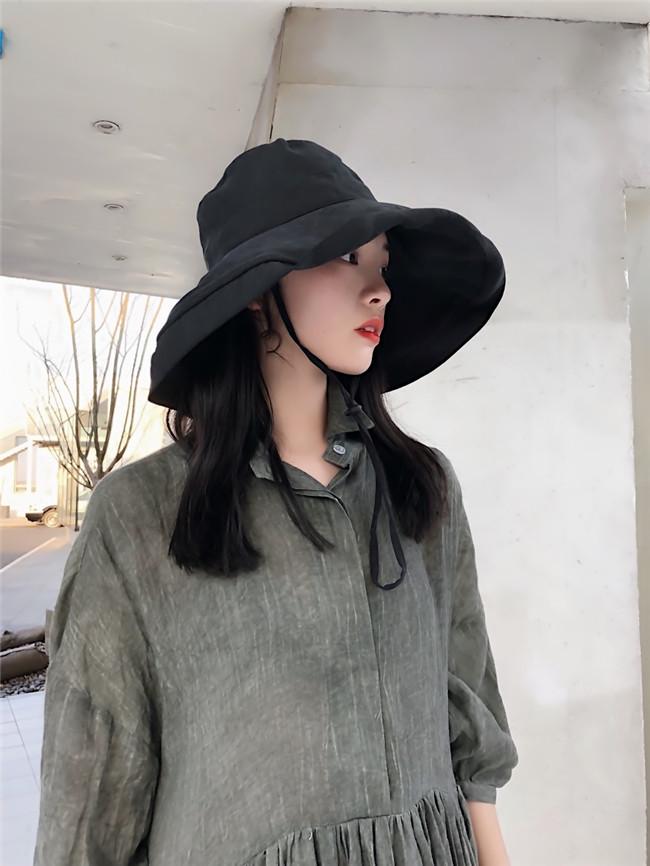 Japanese Style Wide Brim UV Sun Visor Hat for Women - Spring, Summer, Autumn Casual Bucket Hat