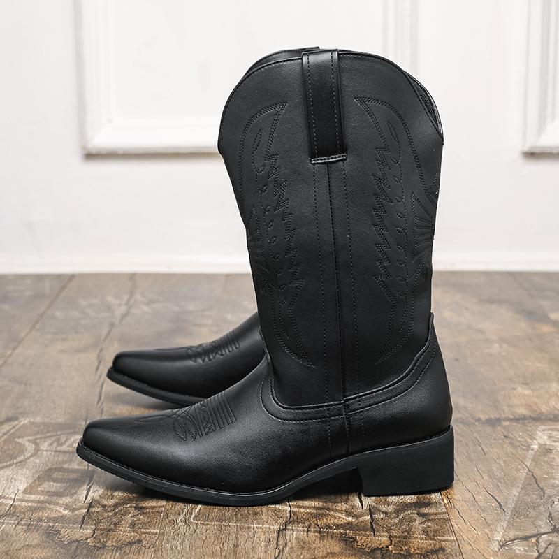 Large size 46 Chelsea men's shoes British trend casual fashion high top leather shoes tooling short boots Martin boots